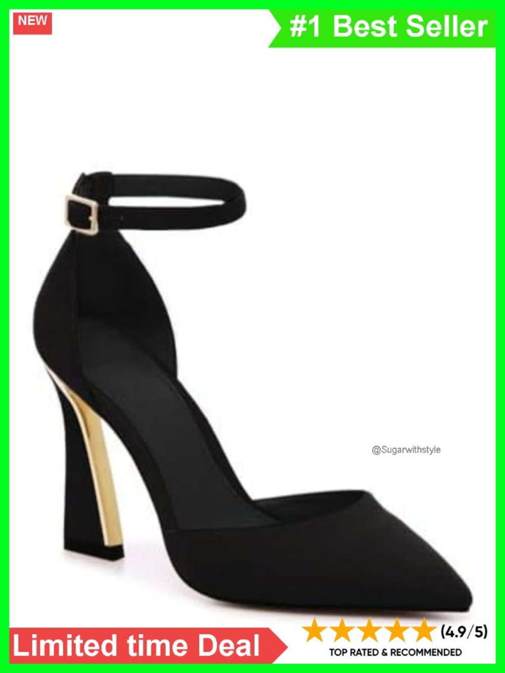 Pointed Closed Toe High Heels Ankle Strap Heeled Sandals Pumps
